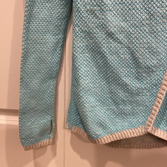 Ivivva Aqua/Light Blue & Light Grey Knit Hooded Sweater - Picture 4 of 7